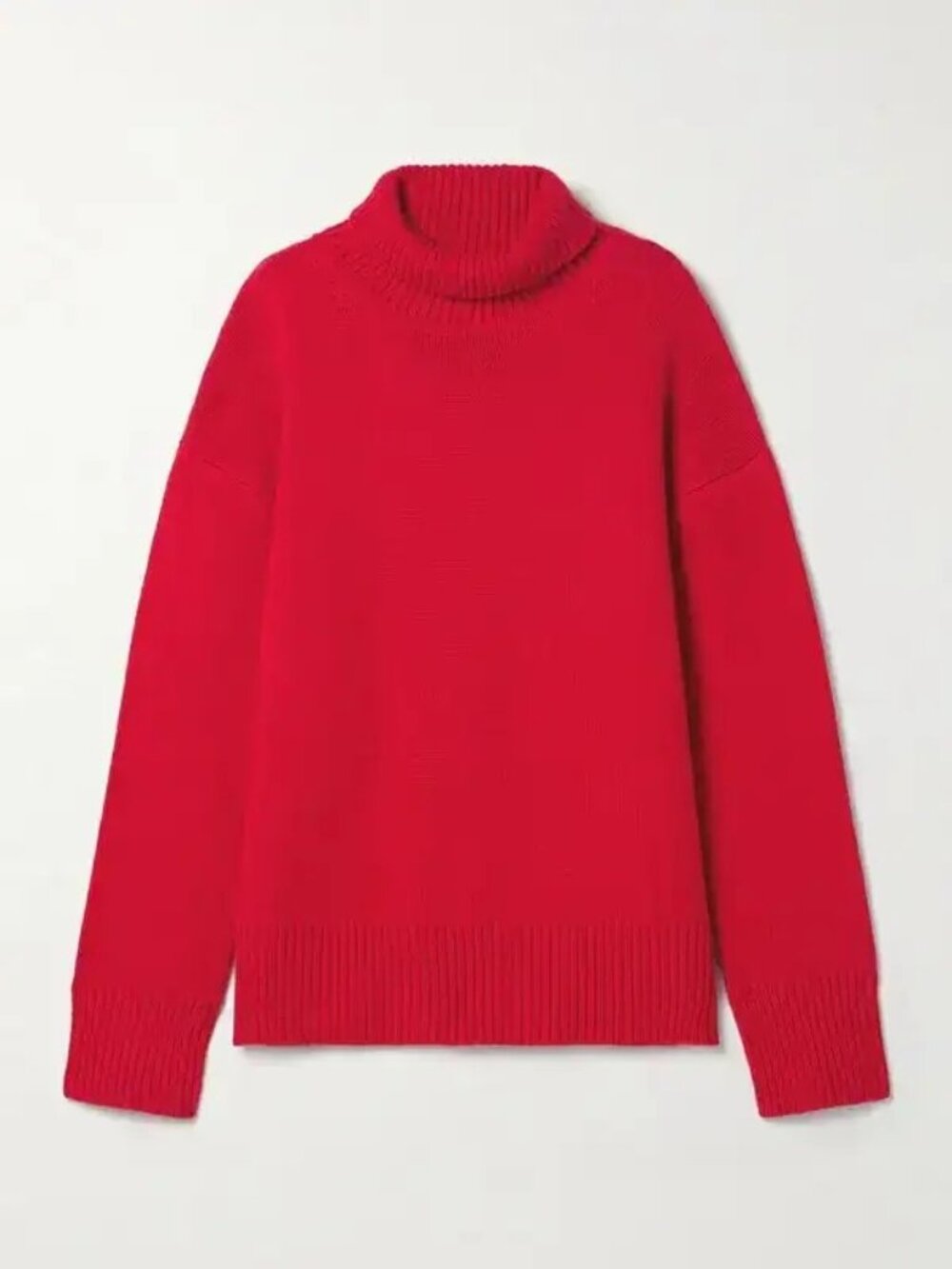 NWT Brandon Maxwell The Ellen Cashmere Turtleneck Sweater Red Womens Size  XL
